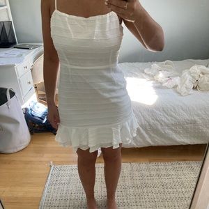 White Ruffle Mini Dress